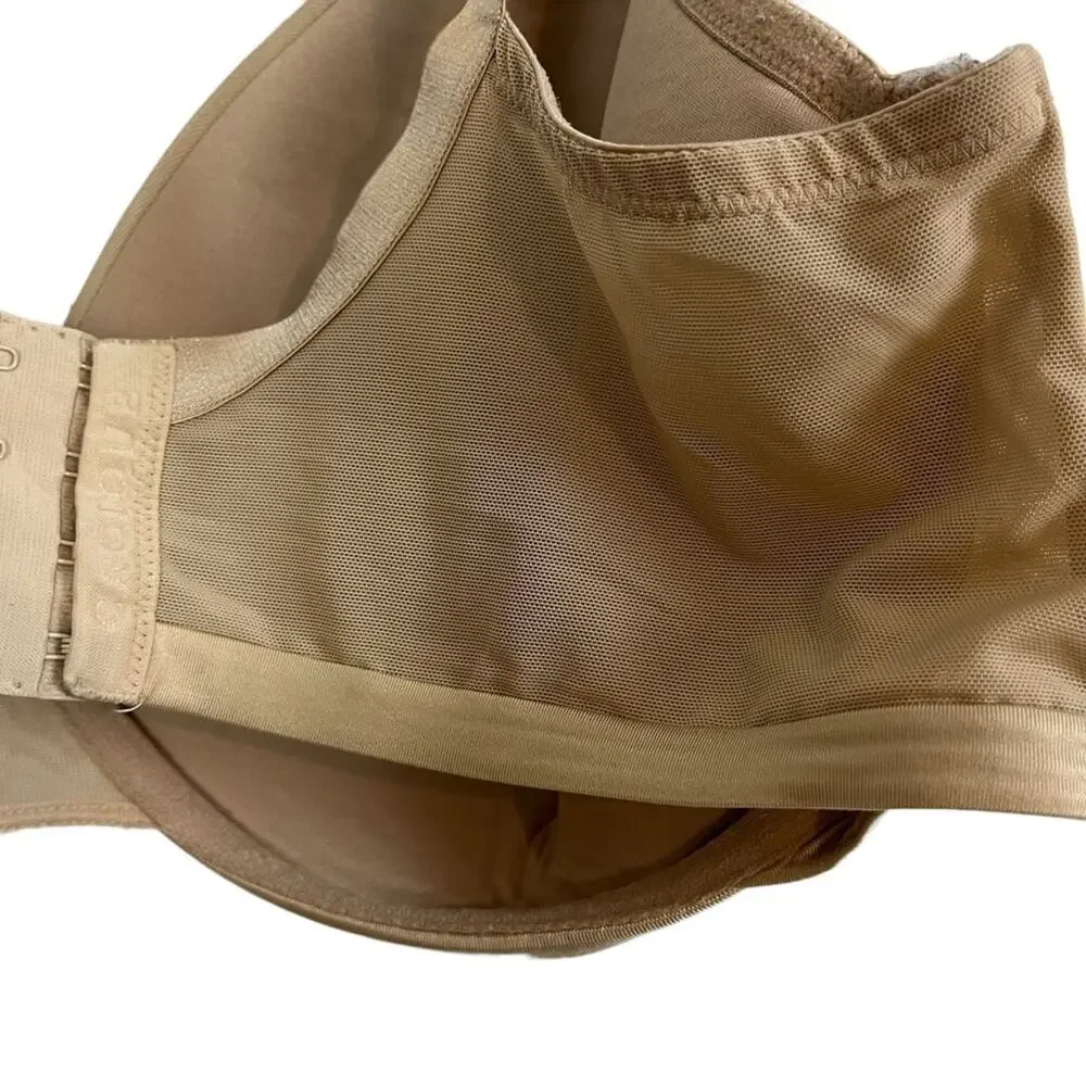 CACIQUE LIGHTLY LINED FULL COVERAGE Beige Tan Smooth Underwire Bra Satin 44DDD